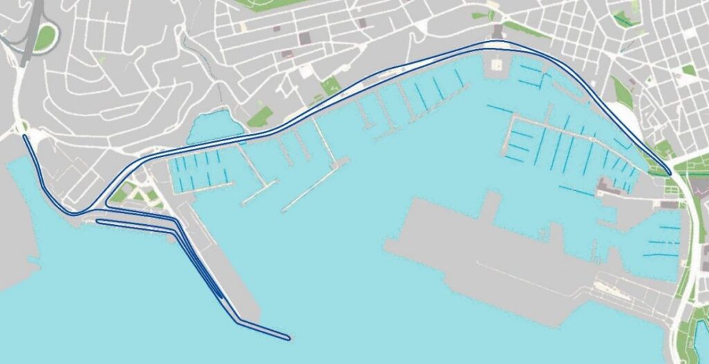 Mapa del recorrido de la carrera de 10 km en Palma