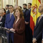Armengol hablando en un acto sobre la Constitución en España