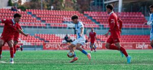 Jugadores del Atl&eacute;tico Baleares en un partido contra el Terrassa