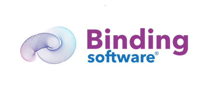 Logo de Binding Software en colores azul y morado