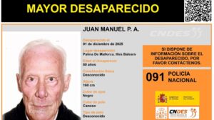 Buscan a un octogenario desaparecido desde el 1 de diciembre en Palma