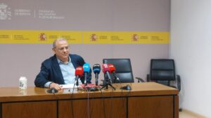 El delegado del Gobierno en una rueda de prensa sobre vivienda en Baleares.