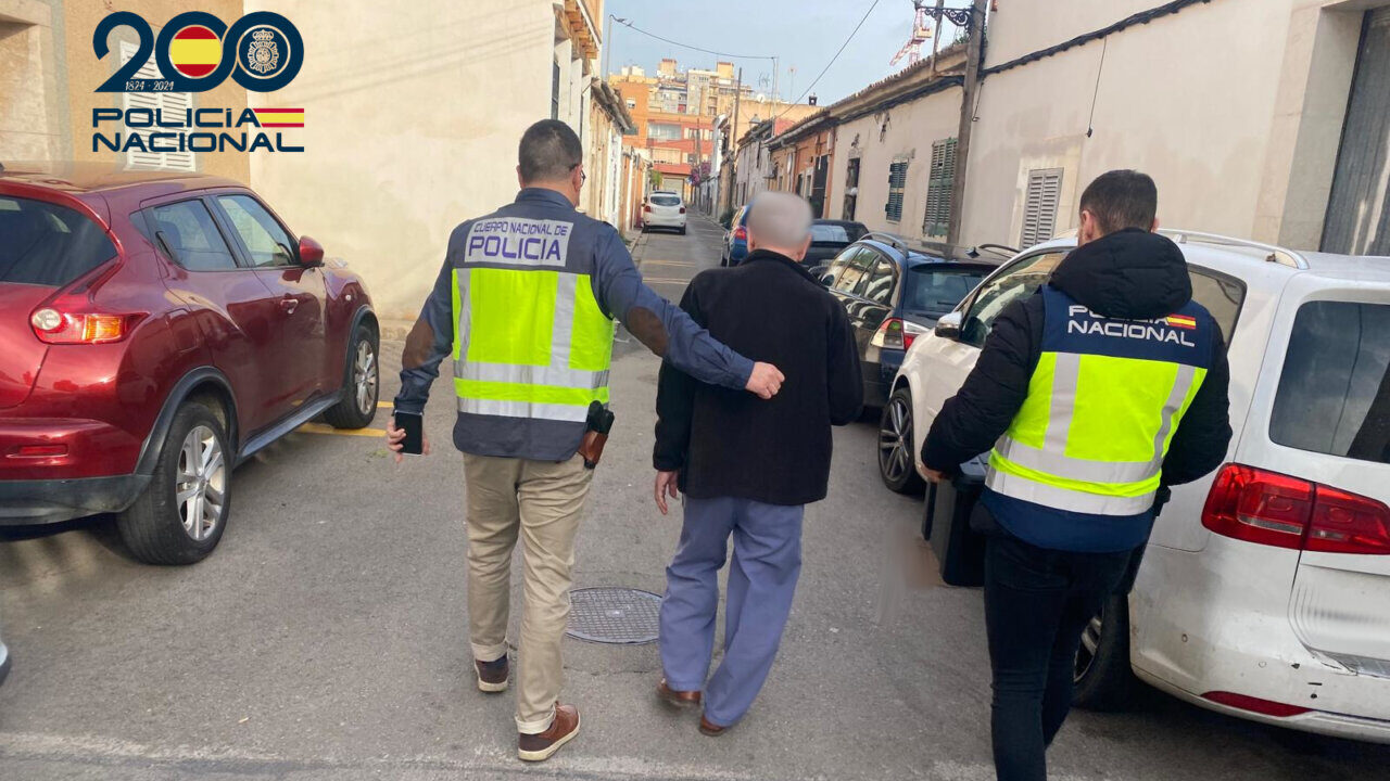 Agentes de polic&iacute;a deteniendo a un sospechoso en Palma