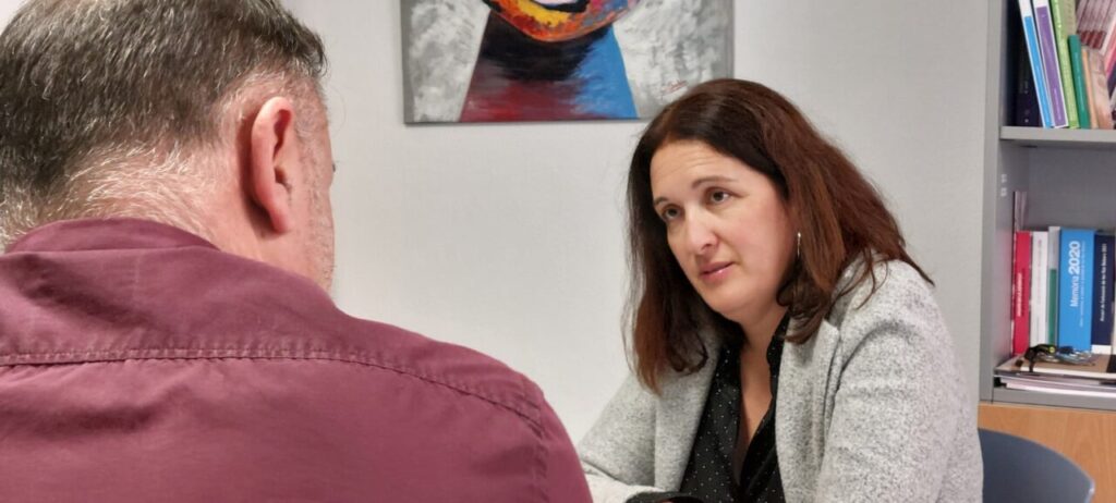 Catalina Soler durante una entrevista sobre violencia de género
