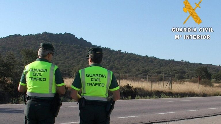 Agentes de la Guardia Civil de Tr&aacute;fico en una carretera