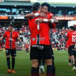 Jugadores del RCD Mallorca celebrando un gol en el estadio