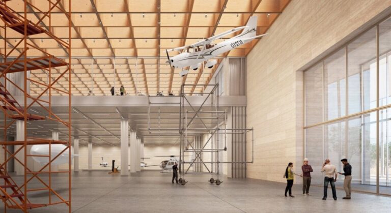 Maqueta del futuro recinto ferial de Palma con diseño moderno y espacios amplios.