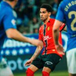 Omar Mascarell en un partido de fútbol con el Mallorca