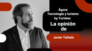 Retrato de Javier Tallada hablando sobre tecnolog&iacute;a y turismo