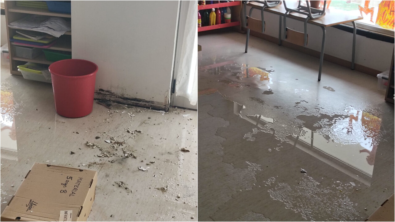 Miedo entre los padres de un colegio de Llucmajor tras el derrumbe del techo en tres aulas