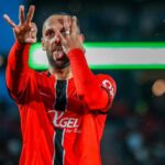 Muriqi celebra su hat trick en el partido contra el Athletic Club