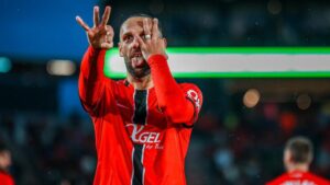 Muriqi celebra su hat trick en el partido contra el Athletic Club