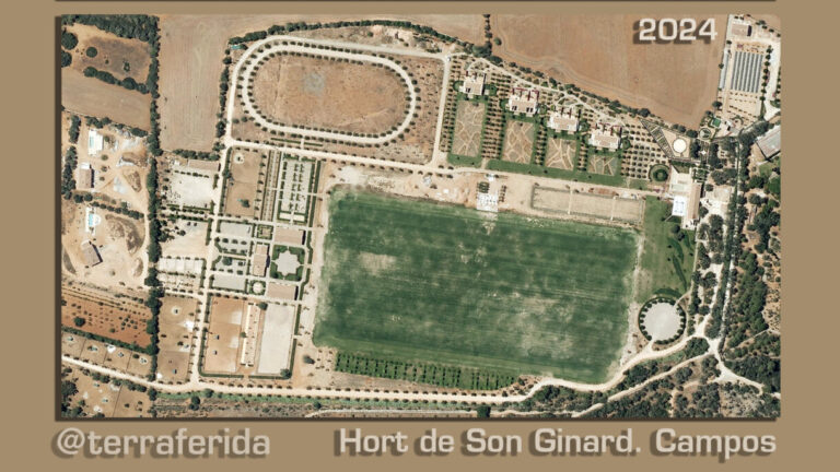Comparativa a&eacute;rea del Hort de Son Ginard en Campos entre 2015 y 2024