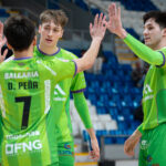 Jugadores del Illes Balears Palma Futsal celebrando un gol en el partido