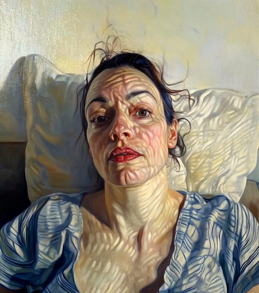 Retrato de mujer con luz y sombras en el rostro