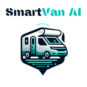 Logo de SmartVan AI con un dise&ntilde;o de veh&iacute;culo vivienda moderno