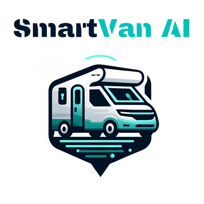 Logo de SmartVan AI con un dise&ntilde;o de veh&iacute;culo vivienda moderno