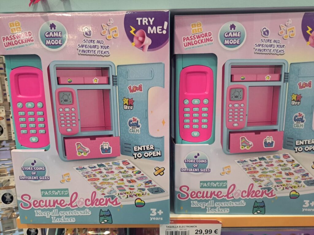 Taquilla electrónica rosa para guardar secretos y objetos personales