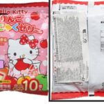 Paquete de gominolas Hello Kitty con advertencia de asfixia