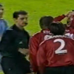 Jugadores del Celta y Mallorca discutiendo durante un partido en 2000