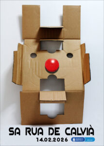 Cartel del concurso Sa Rua de Calvi&agrave; con dise&ntilde;o original en cart&oacute;n
