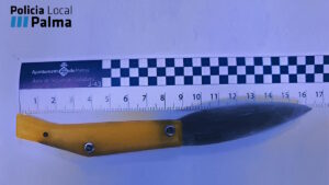 Navaja utilizada en un incidente de amenazas en un bar