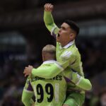 Jugadores de Illes Balears Palma Futsal celebrando un gol en el partido