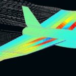Modelo de dron de Luar Avionics en simulación de flujo de aire