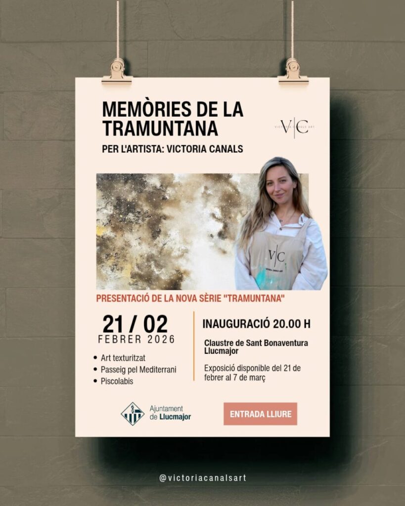 Cartel de la exposici&oacute;n de Victoria Canals sobre la serie Tramuntana