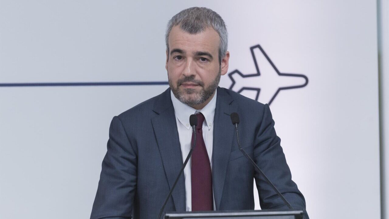 Maurici Lucena, presidente de Aena, durante una presentaci&oacute;n formal.