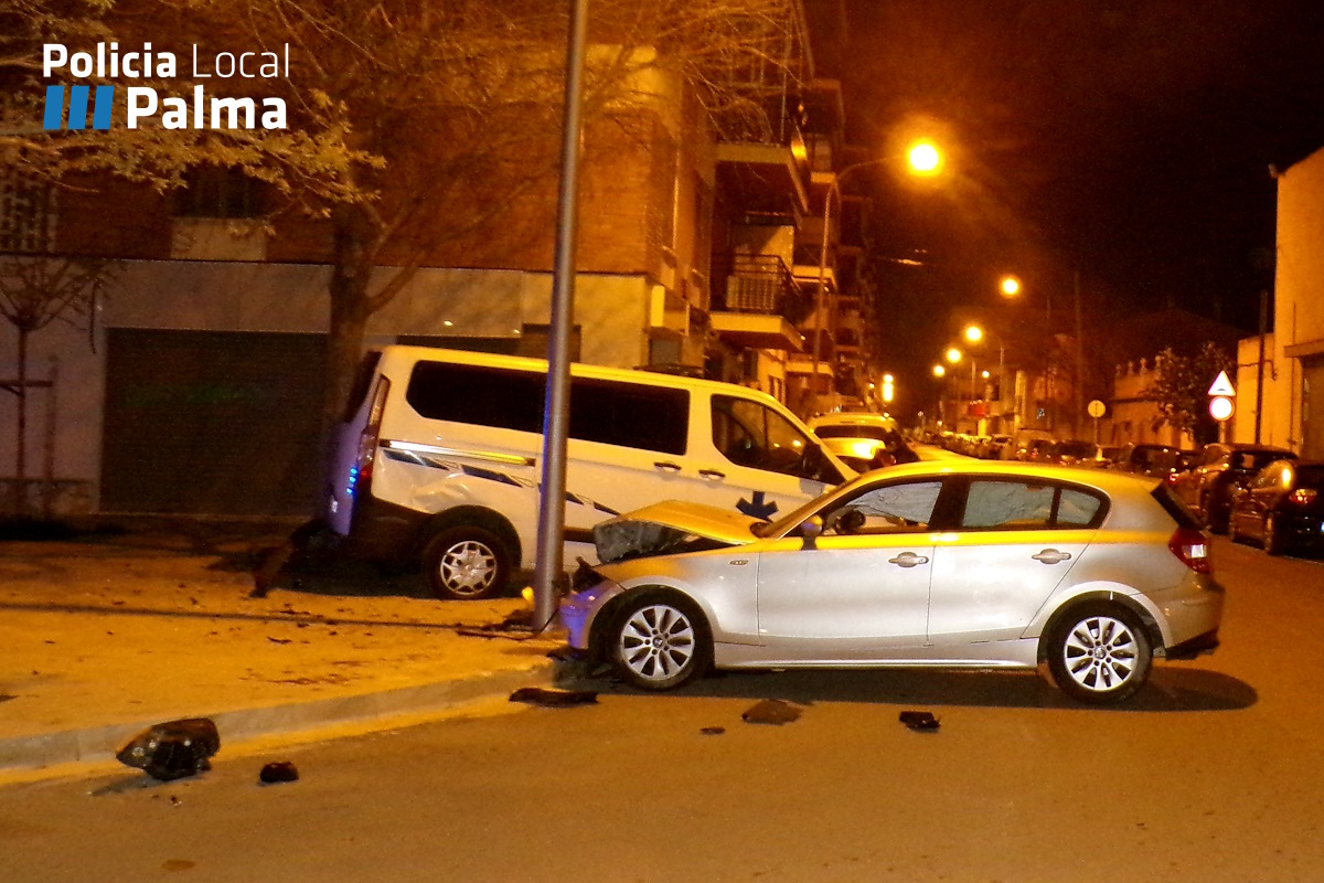 Accidente de tr&aacute;fico en Palma causado por un conductor borracho