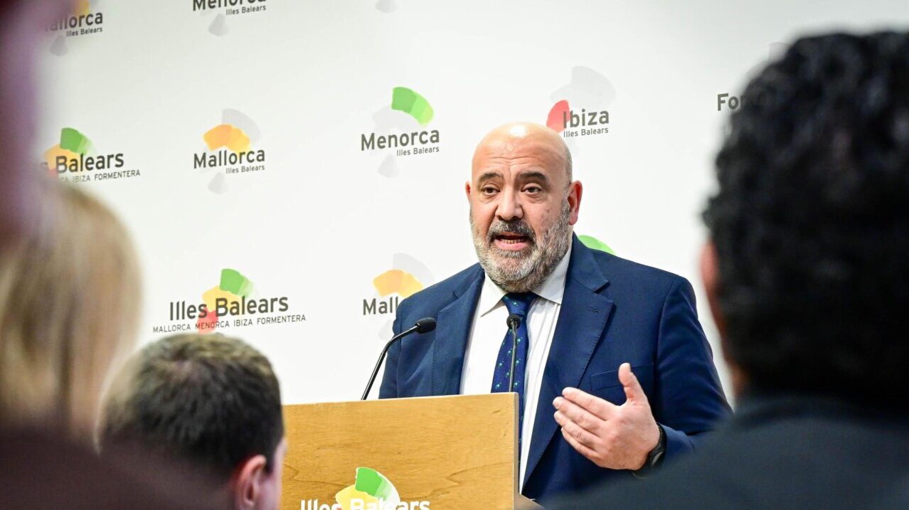 El alcalde de Palma, Jaime Mart&iacute;nez, durante su discurso en la feria tur&iacute;stica ITB Berl&iacute;n 2026.