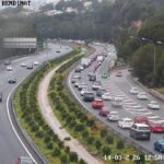 Retenciones en la autopista Ma-1 hacia Andratx debido a obras