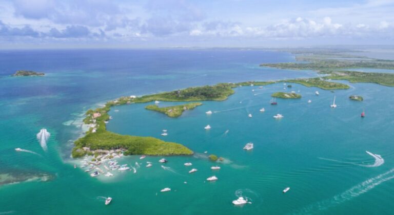 Vista a&eacute;rea de las islas y playas de Cartagena de Indias