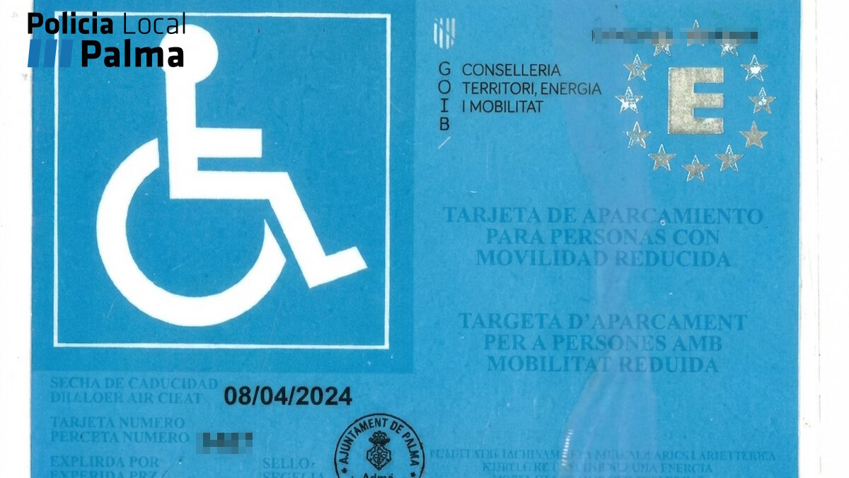 Tarjeta de aparcamiento para personas con movilidad reducida caducada