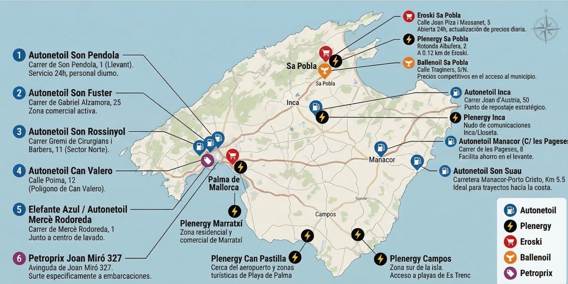 Gasolinera de bajo coste en Mallorca con precios competitivos