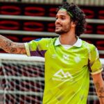 Jugador del Illes Balears Palma Futsal celebrando un momento del partido