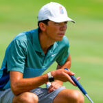 Joven golfista Oliver De Wint en un torneo en Salamanca