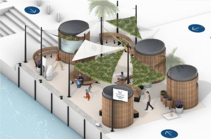 Render del diseño de las paradas del Bus Nàutic en Palma