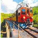 Sello de Correos con imagen del tren de S&oacute;ller en Mallorca