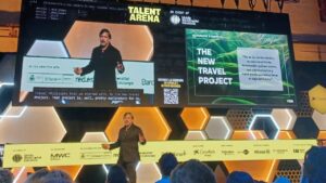 Presentaci&oacute;n de W2M en el Mobile World Congress sobre el nuevo proyecto de viaje.