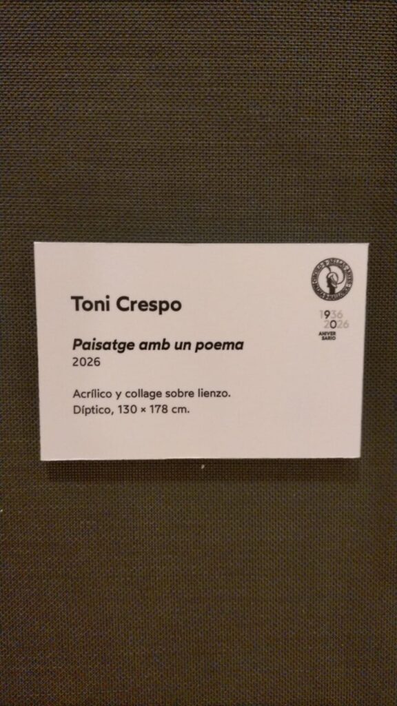 Cartel de la obra Paisatge amb un poema de Toni Crespo