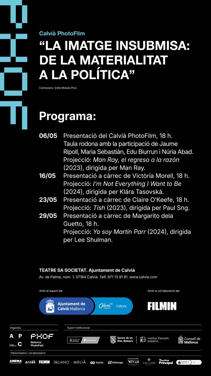 Cartel del ciclo Calvià PhotoFilm sobre cine y fotografía