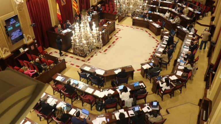 Vista del Parlament durante la sesi&oacute;n sobre el decreto anticrisis