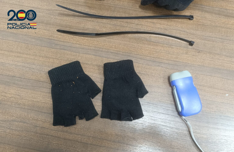 Objetos incautados relacionados con robos en coches en Palma