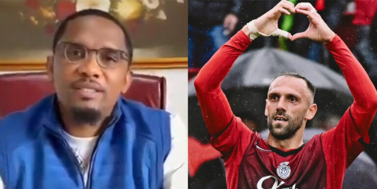 Samuel Eto'o felicita a Vedat Muriqi por su r&eacute;cord de goles
