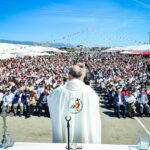 Celebraci&oacute;n de la misa rociera en Son Fusteret con gran afluencia de p&uacute;blico.