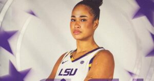 Noa Morro en uniforme de baloncesto de LSU