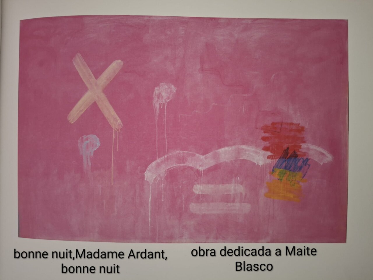 Pintura abstracta de Pep Coll titulada Bonne nuit, Madame Ardant