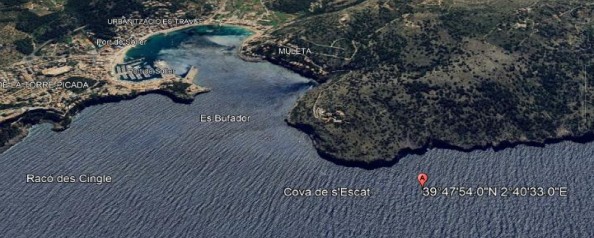 Mapa de la zona del hundimiento de una avioneta en S&oacute;ller